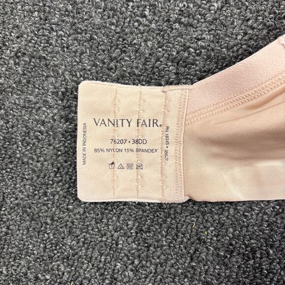 Vanity Fair Women's Nearly Invisible Full Figure Underwire Bra 76207 Size 38DD - Picture 3 of 4